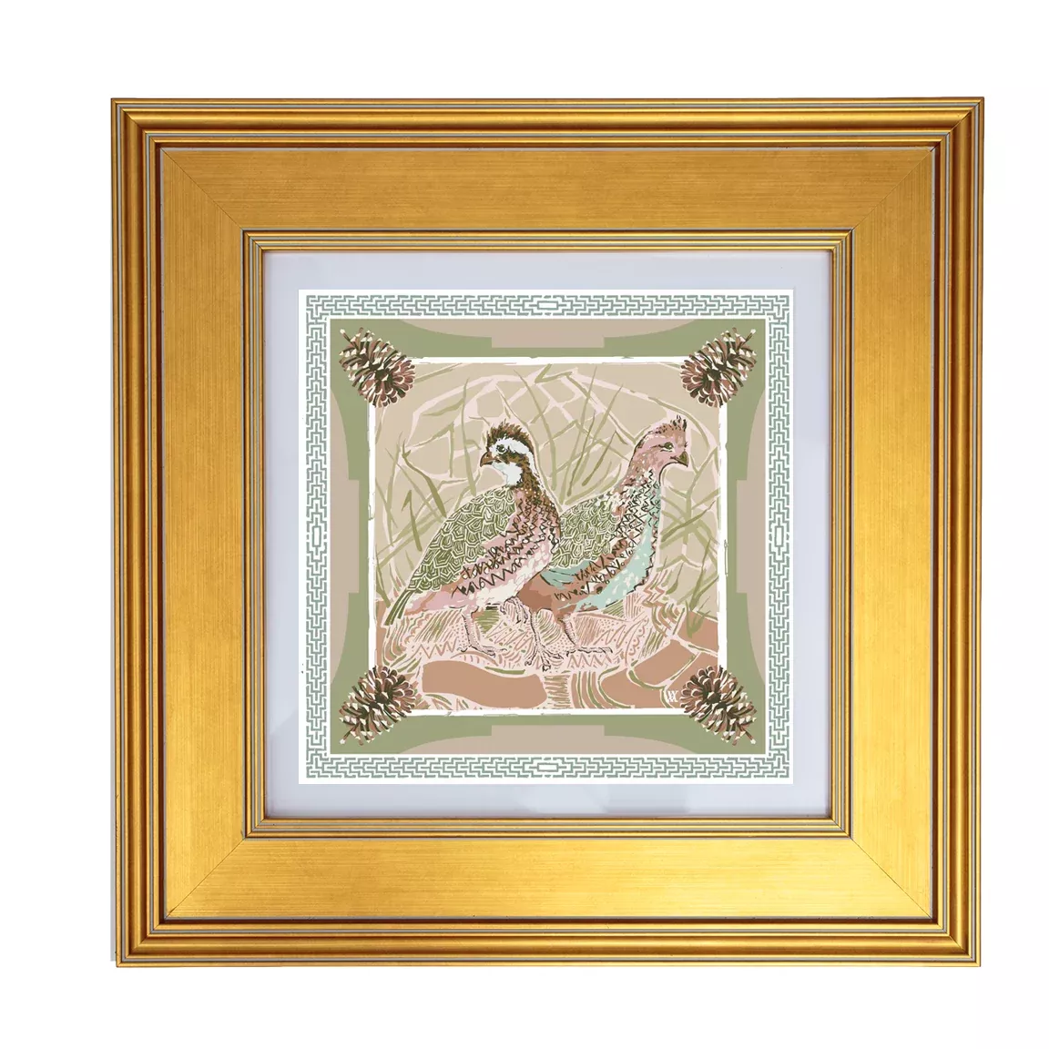 10″ Framed Paper Scarf Design Artwork