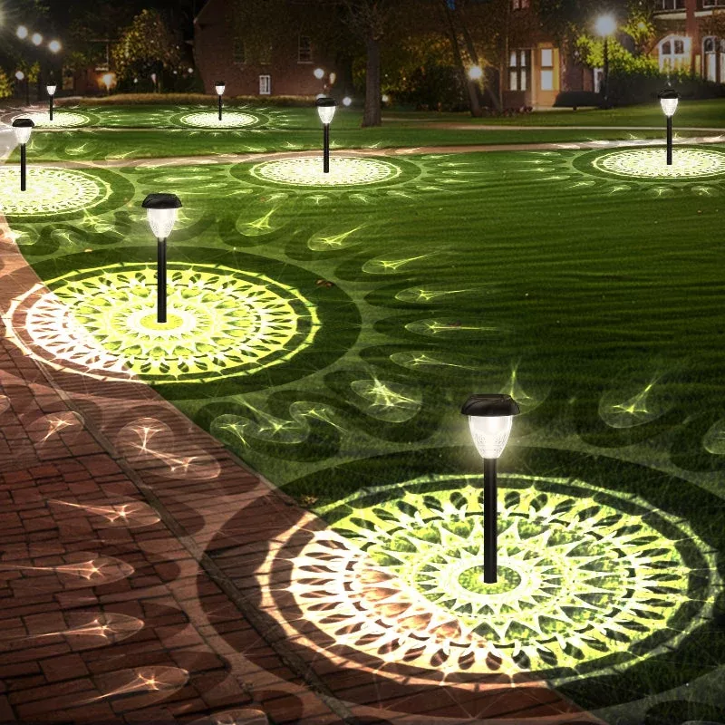 10-Pack Solar Pathway Lights – Bright White LED, Auto On/Off, Mandala Pattern Moktan Sabai