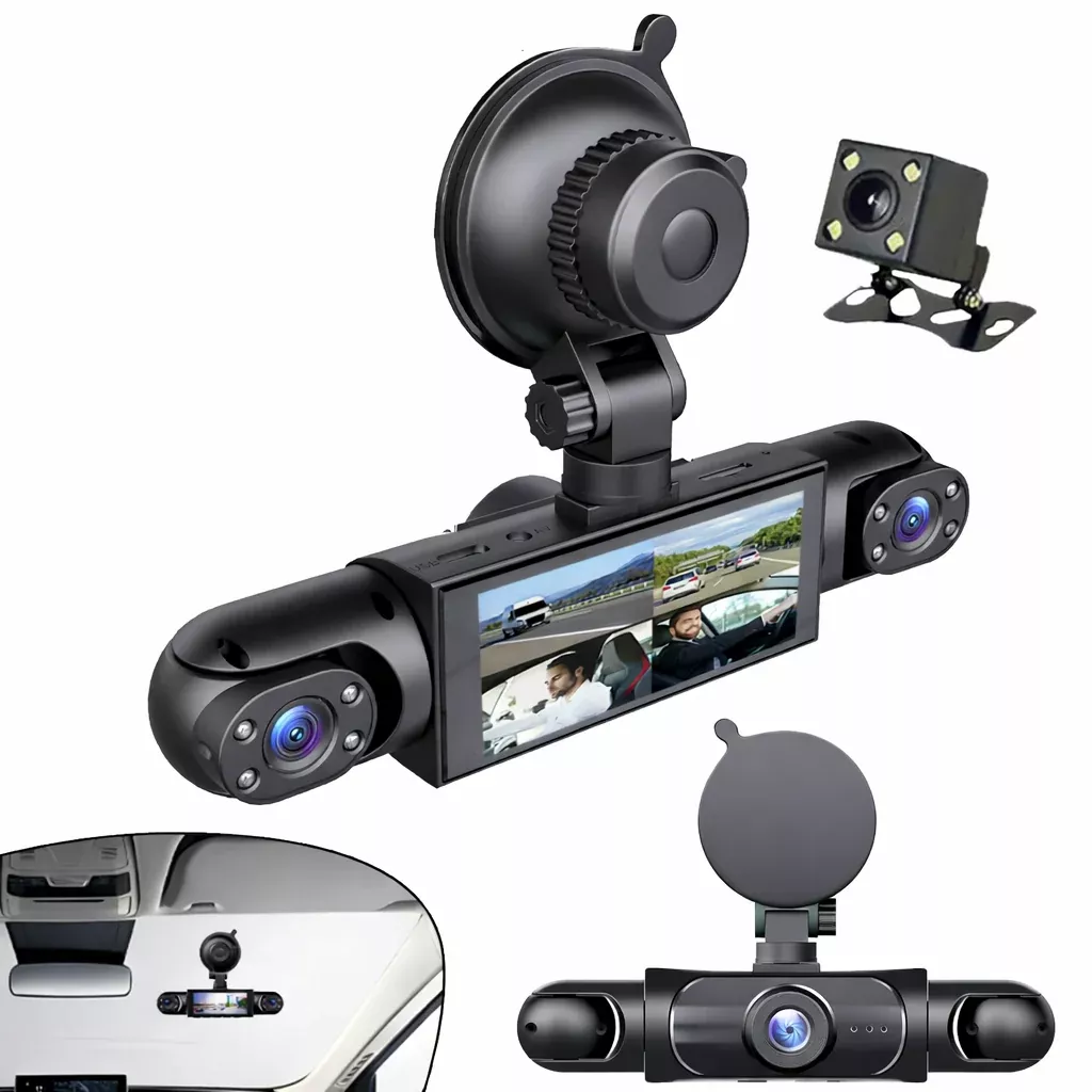 1080P Car DVR Dash Cam 4-Channel with Front Rear Cameras Night Vision G-Sensor Loop