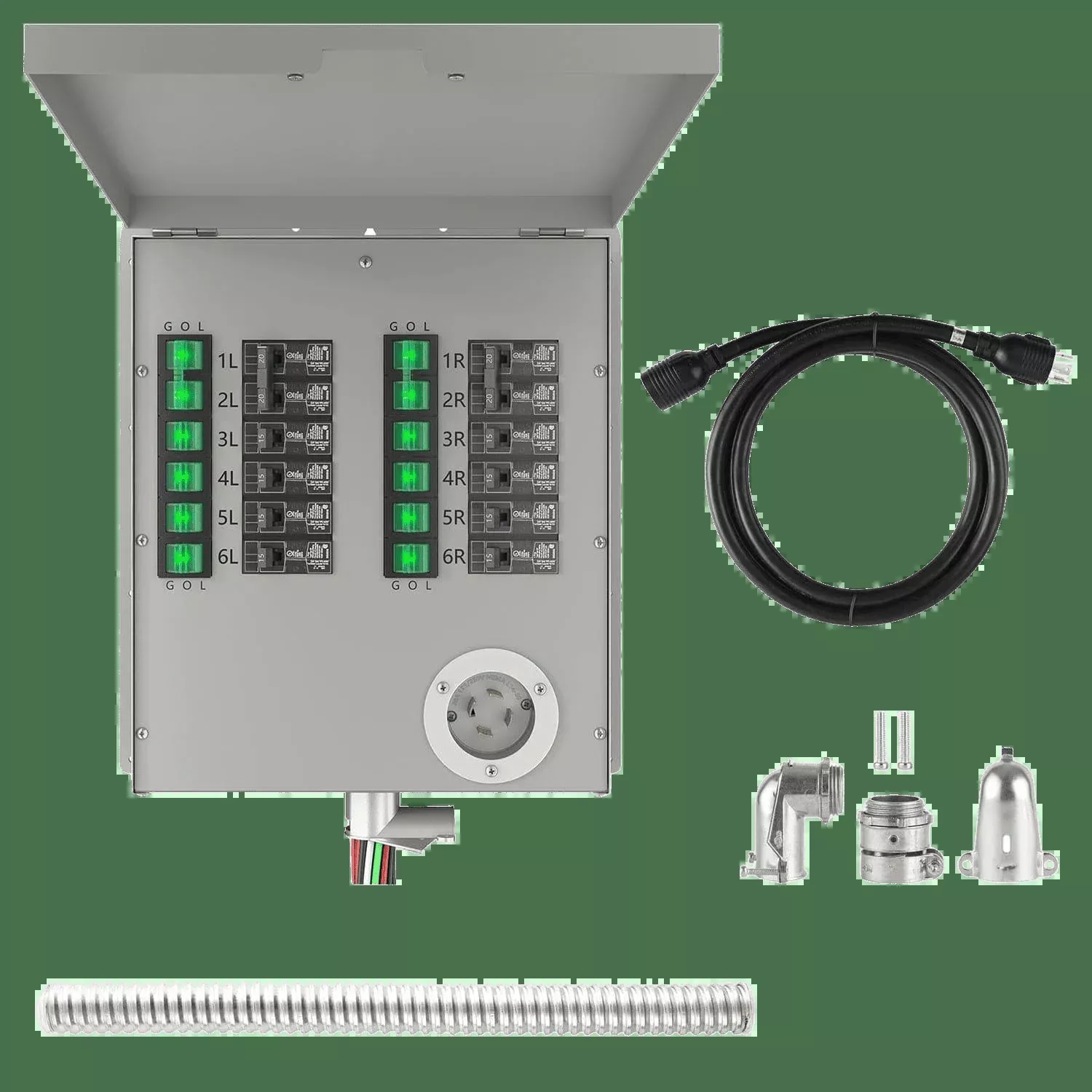 12-Circuit 120/240V 30A Non-Automatic Transfer Switch