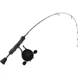 13 Fishing FreeFall Ghost Stealth Ice Combo – 30″ UL (Ultra Light) – FF Ghost + Tickle Stick (Reel Seat Hand Retrieve – Left Hand Retrieve – Black/Gre