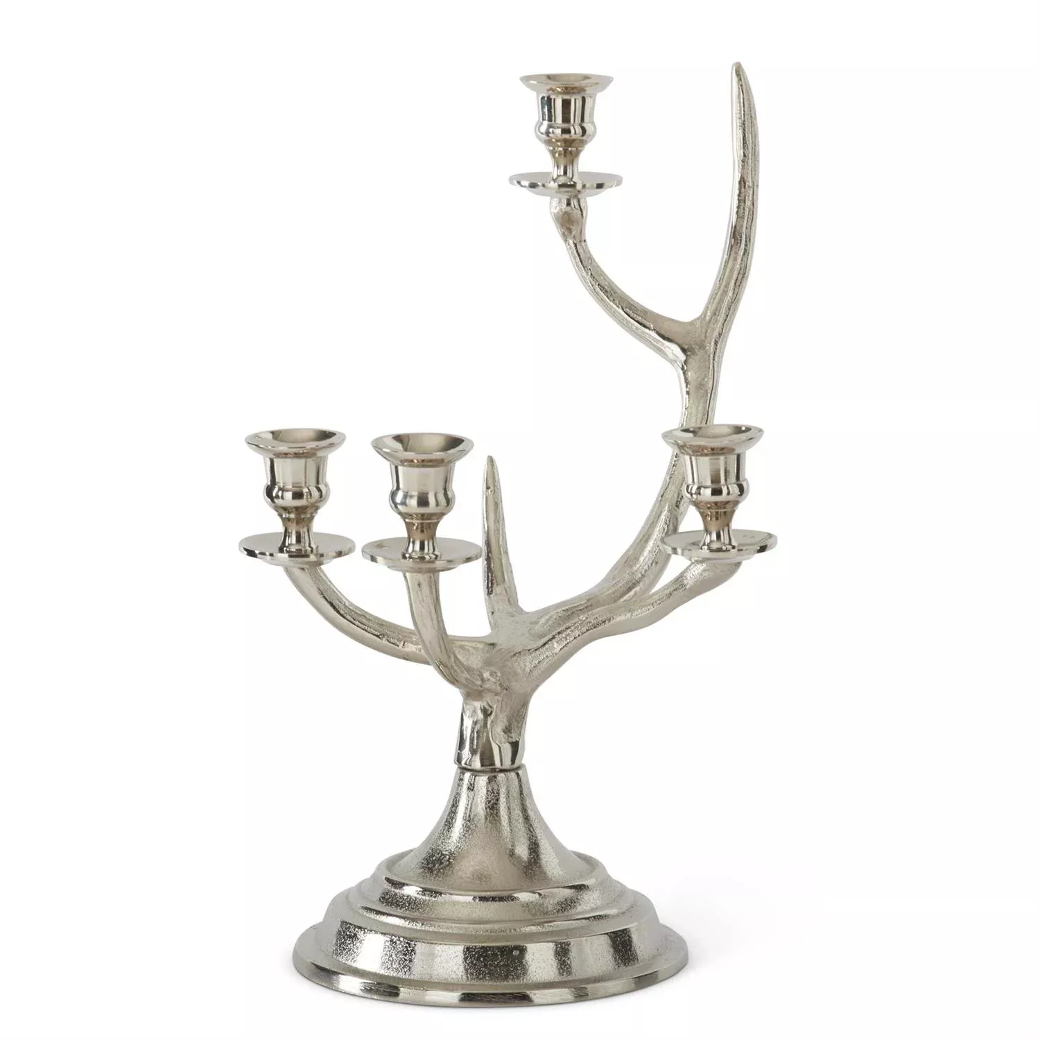 16″ Silver Antler 4 Taper Candelabra