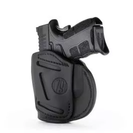 1791 Gunleather 4 Way Concealment & Belt Leather Holster for Pistols – Stealth Black – Size 4