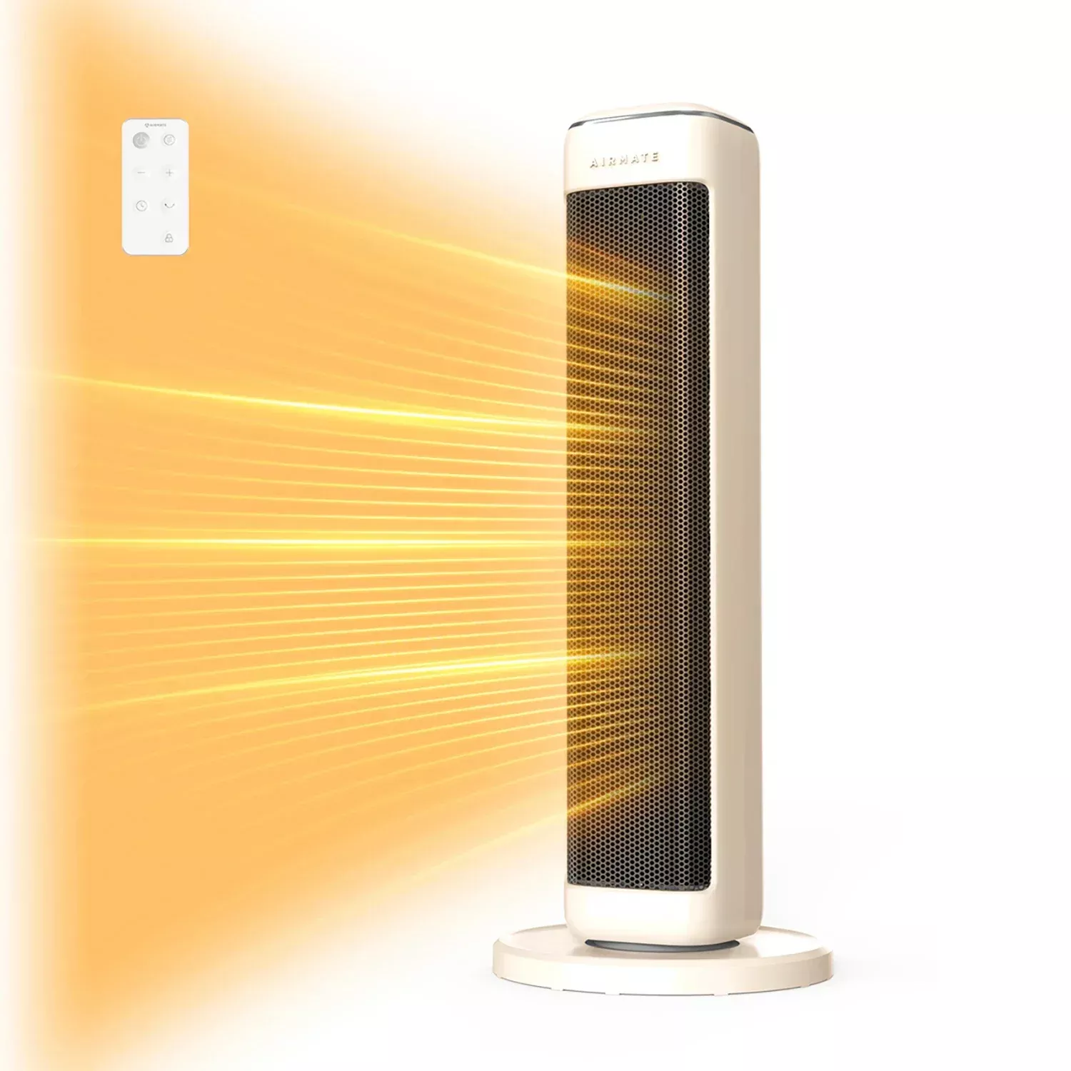 25″ Ceramic Tower Space Heater – Electric Heater for Large Room with Thermostat