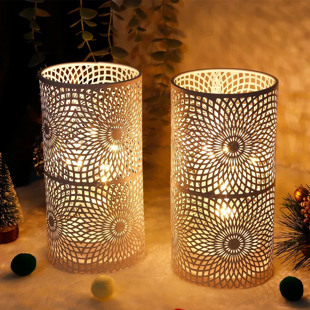 2Pcs Battery LED Table Lamps – Modern Cylinder Cordless Lights for Home & Wedding