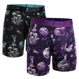 2UNDR Men’s Swing Shift Boxer Brief 2-Pack – Space Golf Black/Navy – 2XL