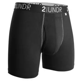 2UNDR Men’s Swing Shift Boxer Brief – Black/Grey – M