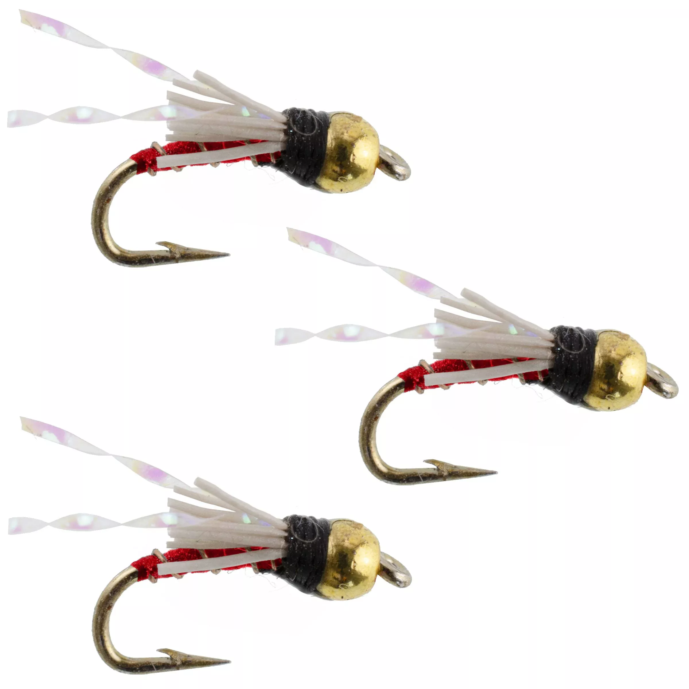 3 Pack Beadhead Red 3 Dollar Dip Serendipity Wet Fly Fishing Flies – Hook Size 18