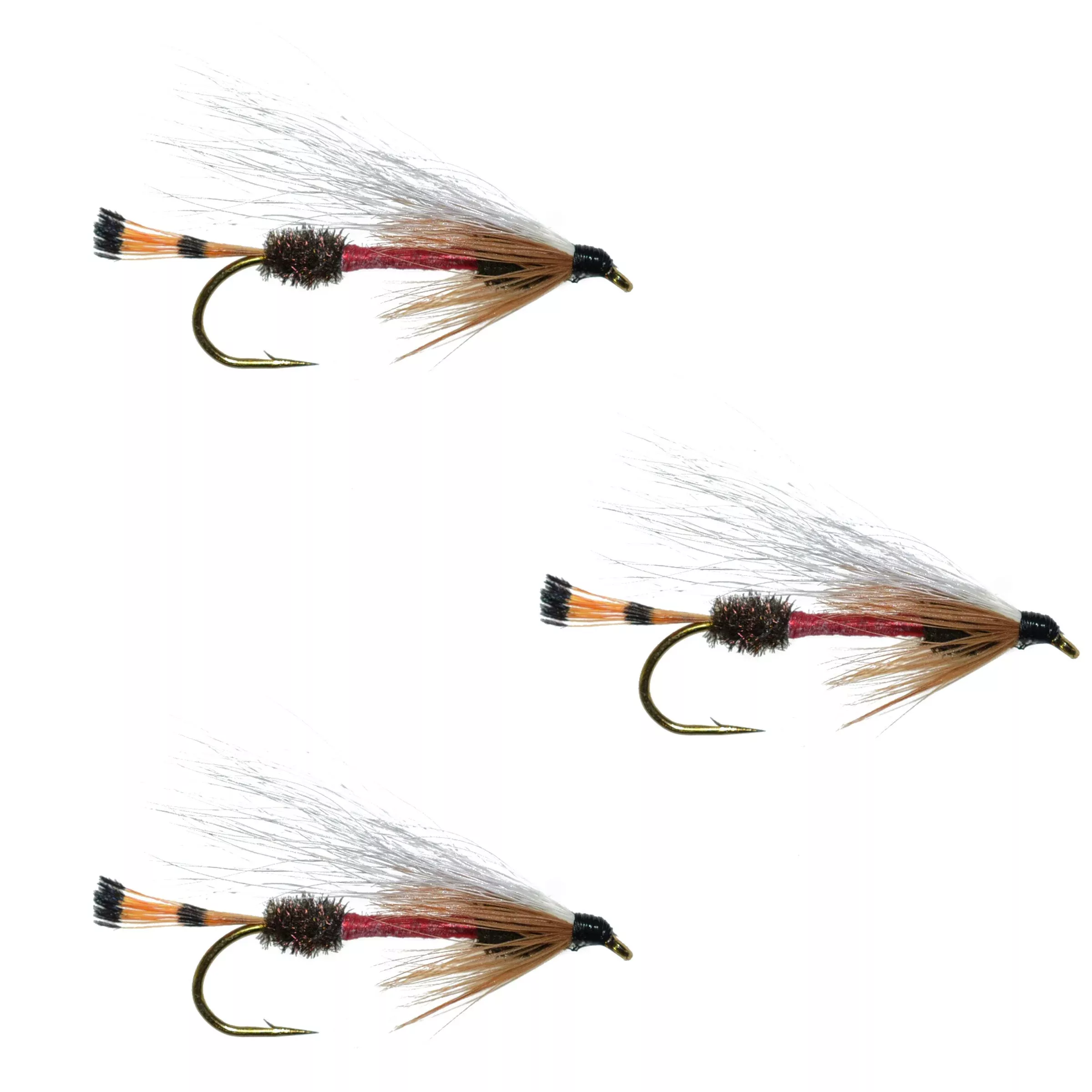 3 Pack Royal Coachman Bucktail Classic Streamer Flies - Hook Size 4