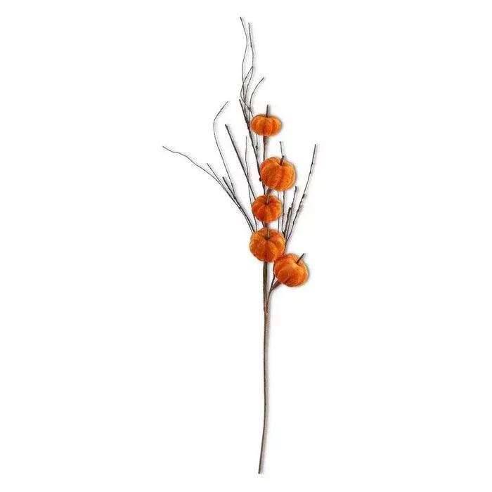 38″ Orange Velvet Pumpkin Stem