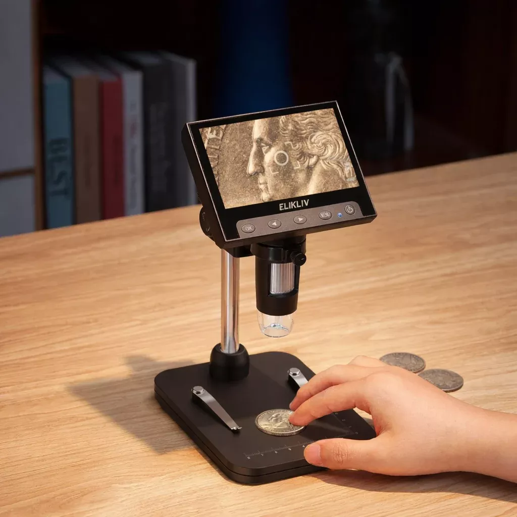 4.3 Inch LCD Digital Microscope 1000X Coin Repair Camera with LED for PC