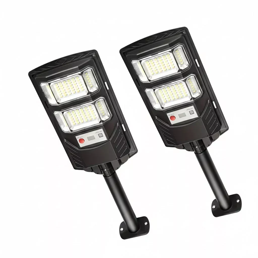 400 LED Solar Floodlights (2-Pack) - Waterproof with Motion Sensor