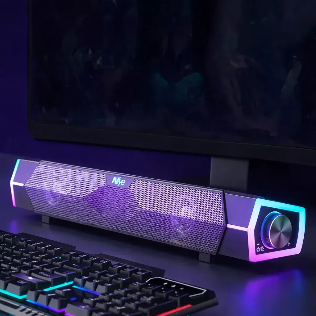 4D Computer Speakers Bluetooth 5.0 Stereo Soundbar Subwoofer for PC Laptop