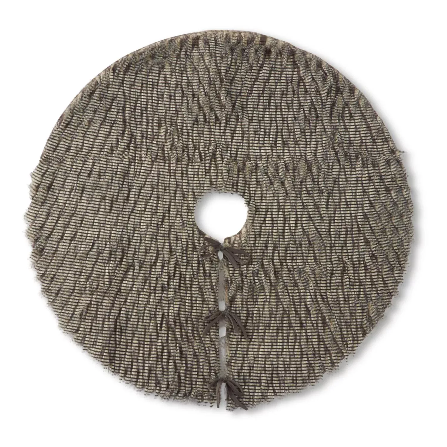 50" Gray Three Tone Faux Fur Tree Skirt