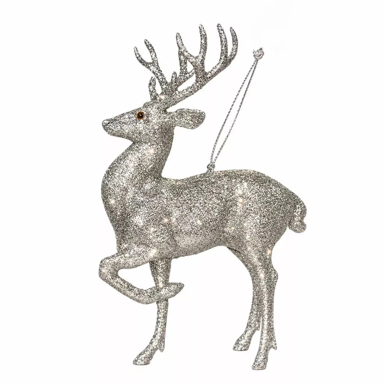 7" Glitter Deer Ornament