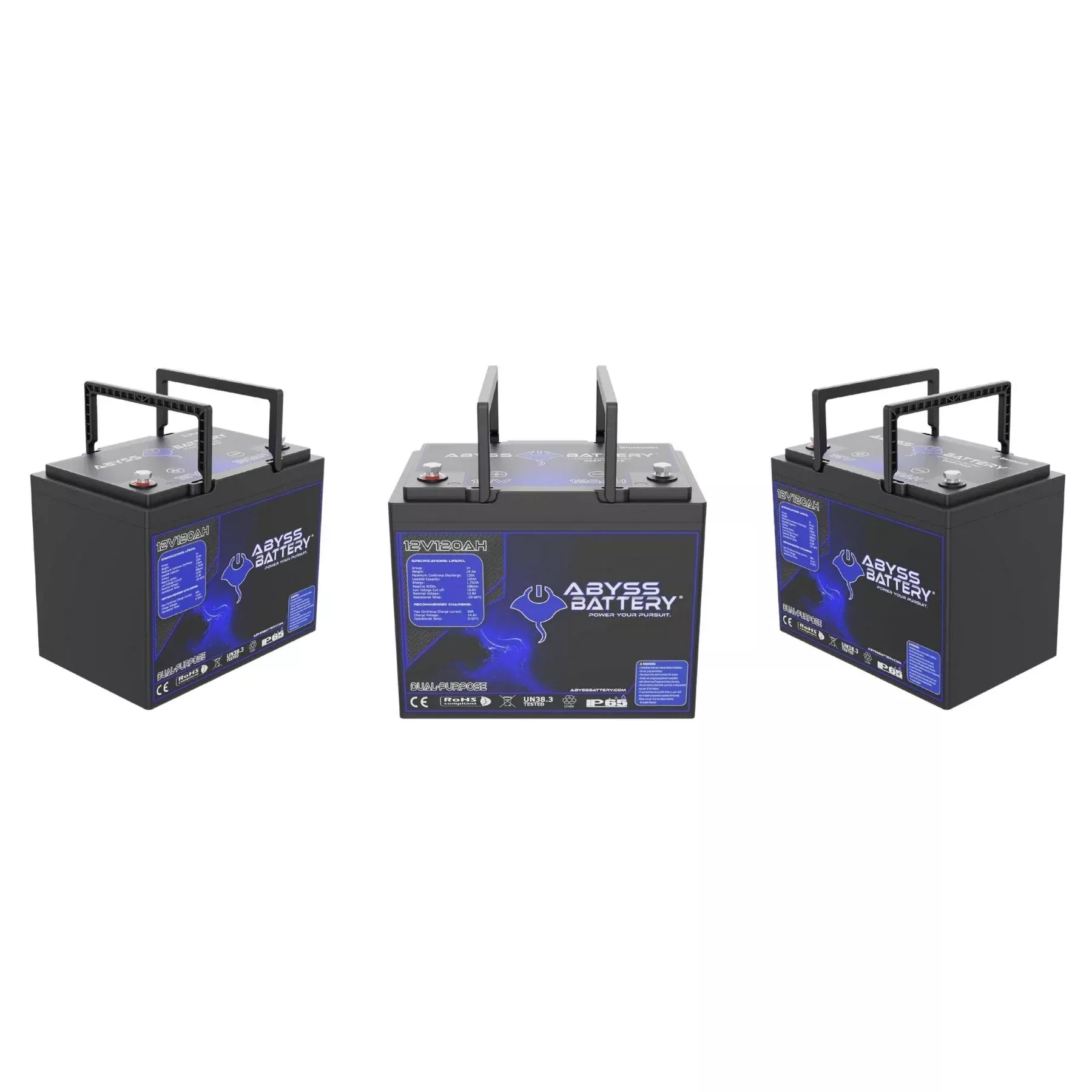 Abyss | Trolling Motor Lithium Battery Kit | Model AB-36V120-BT | VOltage 36V 120Ah | Group 24 | Bluetooth BMS | Built-In Heating | IP65 Waterproof
