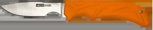 Accusharp Caping Knife, 3.5-in 420 Stainless Fixed Blade, Blaze Orange Grip, 731C