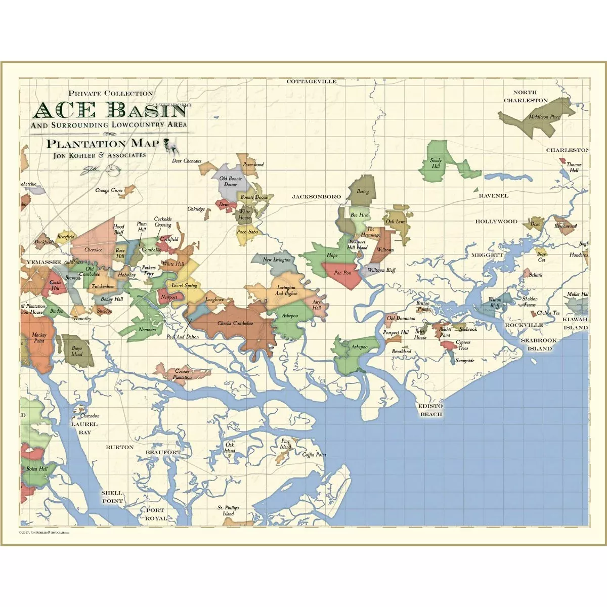 Ace Basin Area (South Carolina) Plantation Map