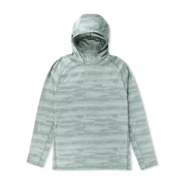 AFTCO Men’s Adapt Phase Change Tactical Tactical Performance Hoodie – Jade Shoreline Camo – L
