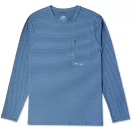 AFTCO Men’s Channel LS Performance Shirt – Air Force Blue – S