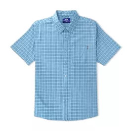 AFTCO Men’s Dorsal Short Sleeve Button Down Shirt – Air Force Blue – M