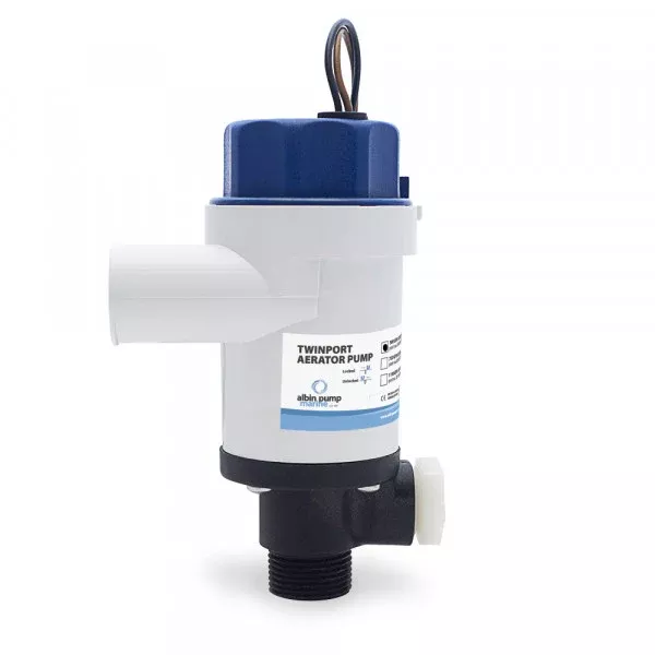 Albin Pump Twinport Aerator Pump – 1100 GPH – 12V• 01-05-076