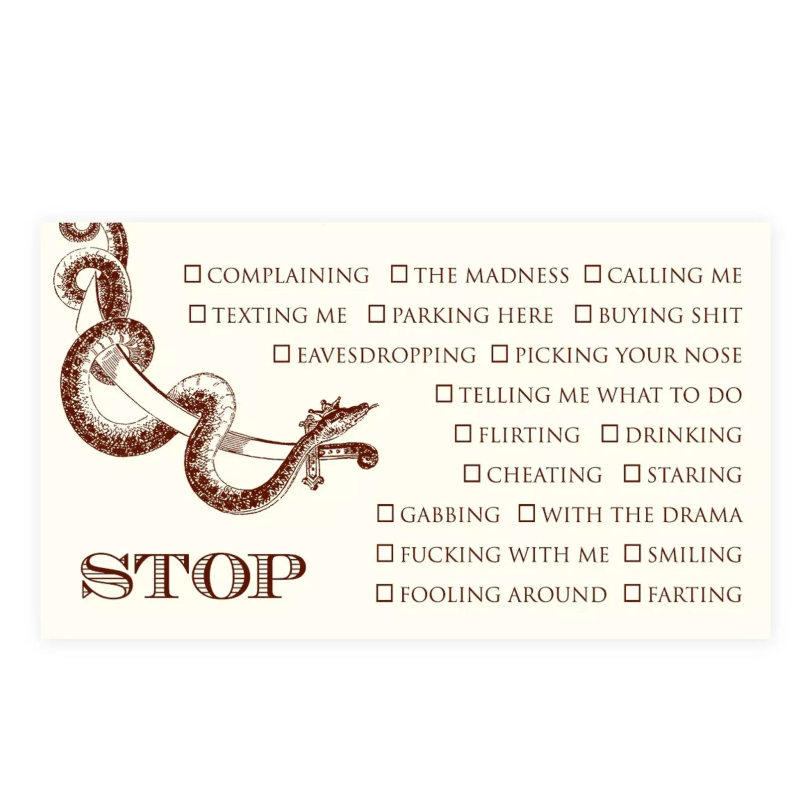 Alexa Pulitzer Stop Card (10 pack)