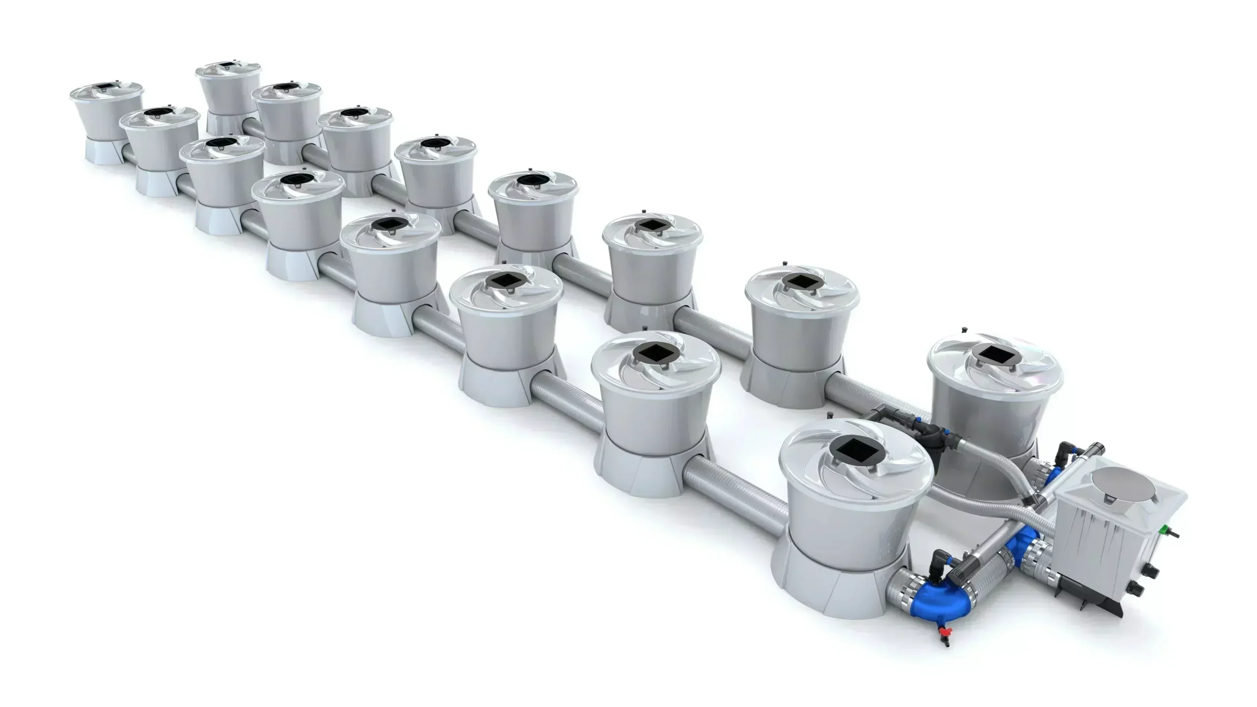 Alien Hydroponics – V-SYSTEM 16 Pot 2 Row Kit