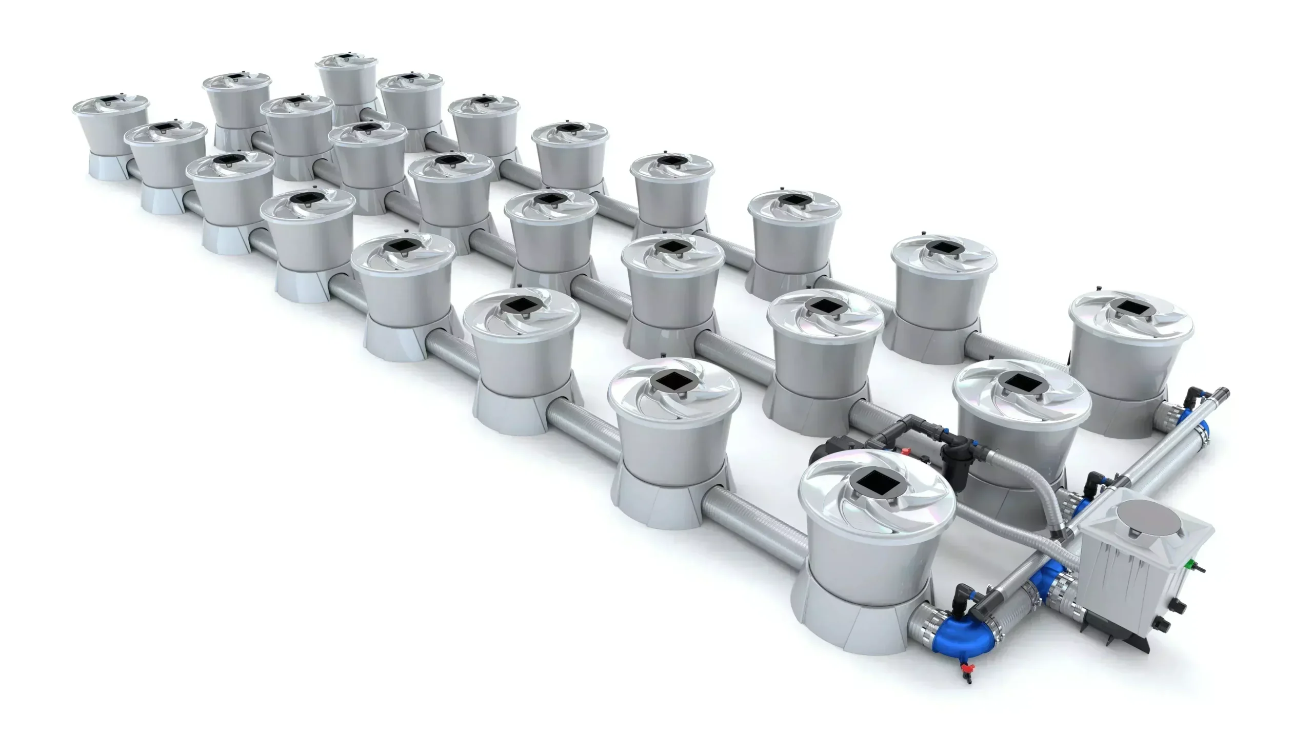 Alien Hydroponics – V-SYSTEM 24 Pot 3 Row Kit