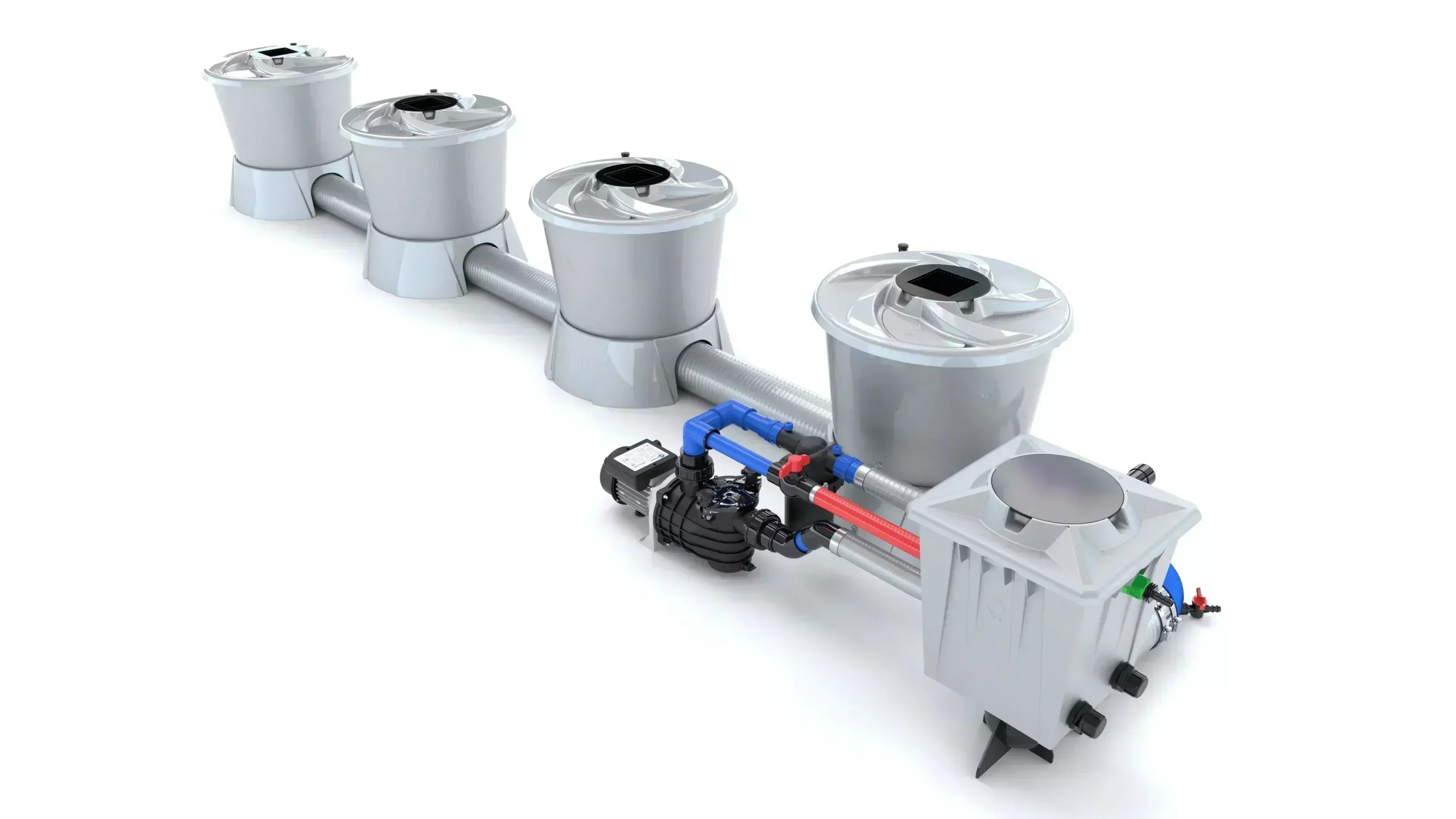 Alien Hydroponics - V-SYSTEM 4 Pot 1 Row End Header Kit