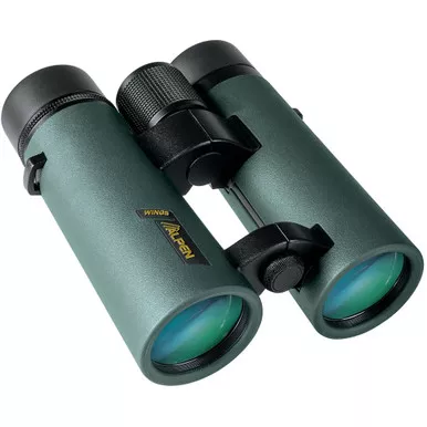 Alpen Wings Binoculars 10×42 Wide Angle, Open Bridge, Bak4 Glass, Green