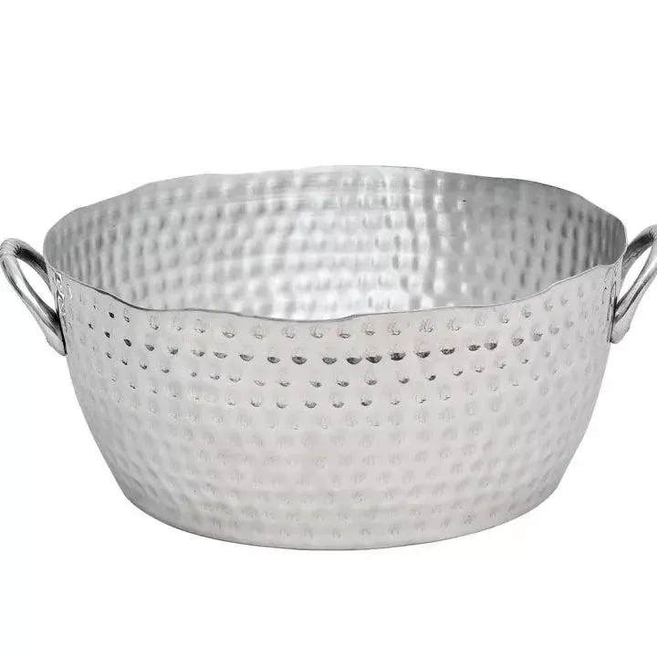 Aluminum Hammered Round Tub with Handles