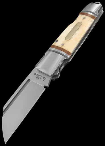 Andre de Villiers Pocket Butcher Bone Copper Back Lock Shield Folding Knife