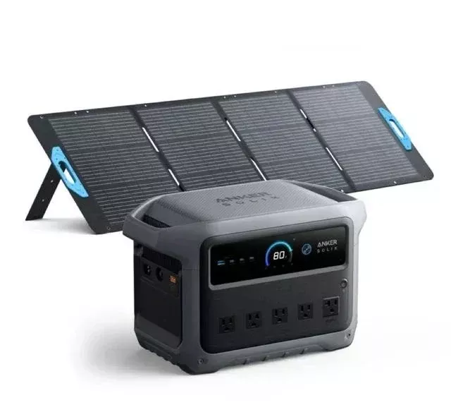 Anker SOLIX C1000 Gen2 Portable Solar Generator with Anker 200W Portable Solar Panel