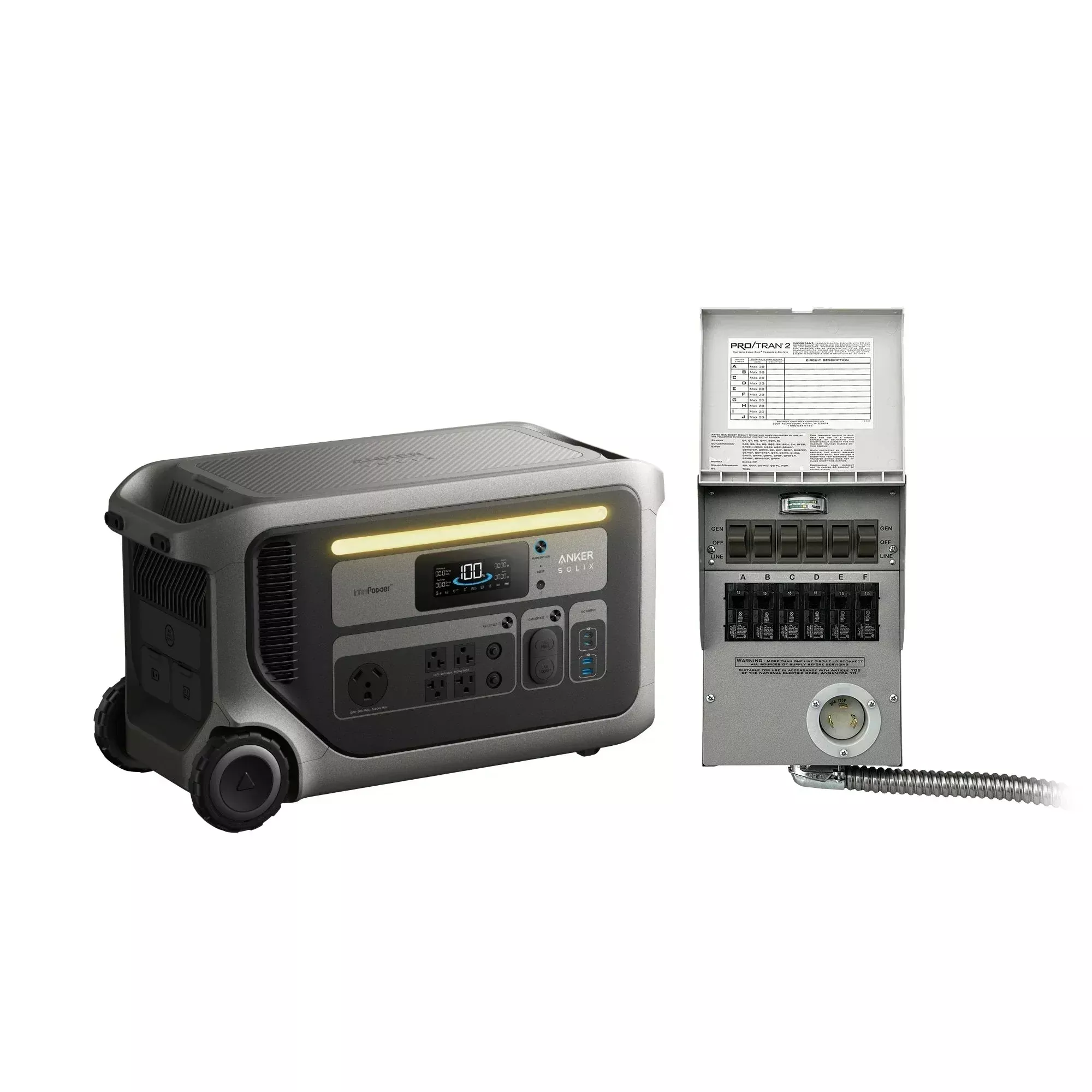 Anker SOLIX F3000 Portable Power Station + Transfer Switch