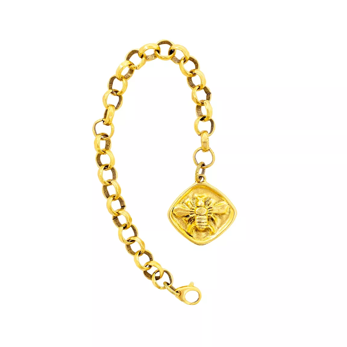 Antiqued Gold Over Pewter Bee Bracelet