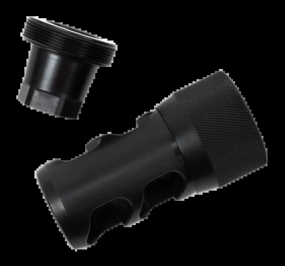 Area 419 Firearms Hellfire 2P Self-Timing Muzzle Brake with Adapter 9mm 5/8-24 419HF2P-9MM-5824