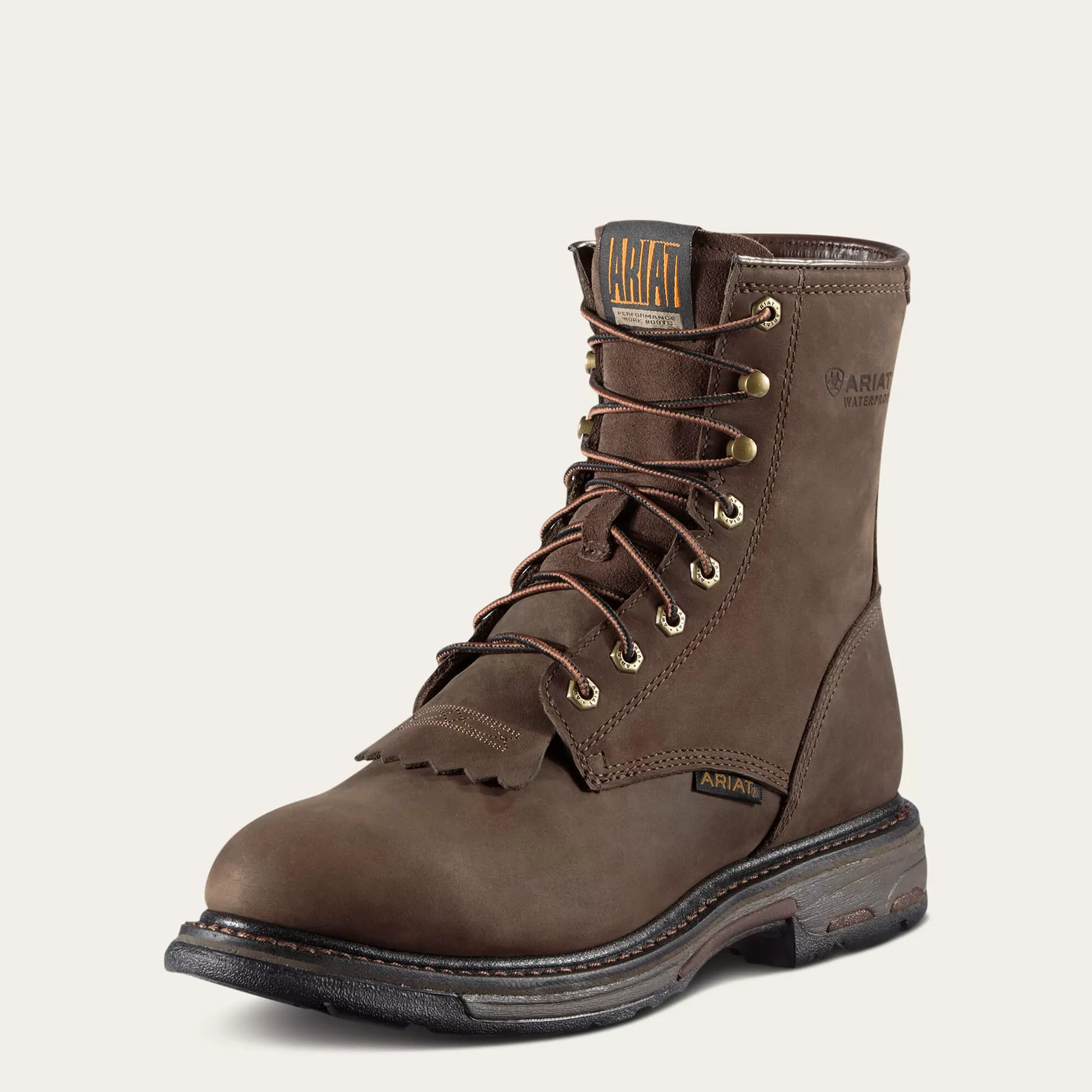 Ariat Men’s WorkHog 8″ Waterproof Work Boot – Oily Distressed Brown #10011939