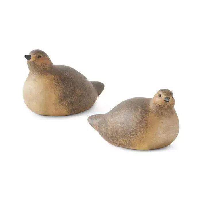 Assorted Smooth Natural Brown Resin Doves (Set of 2)