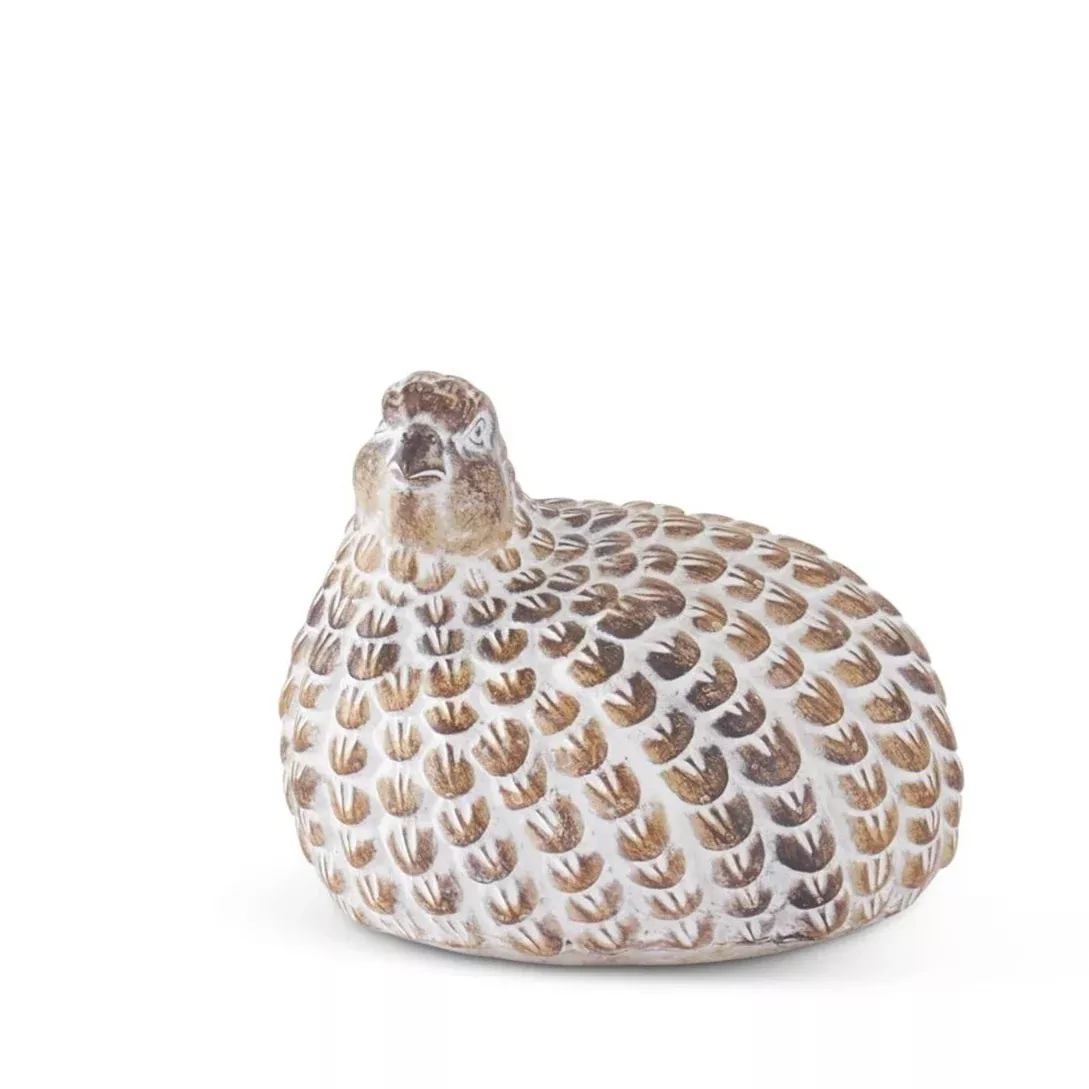 Assorted Tan Whitewashed Resin Quail