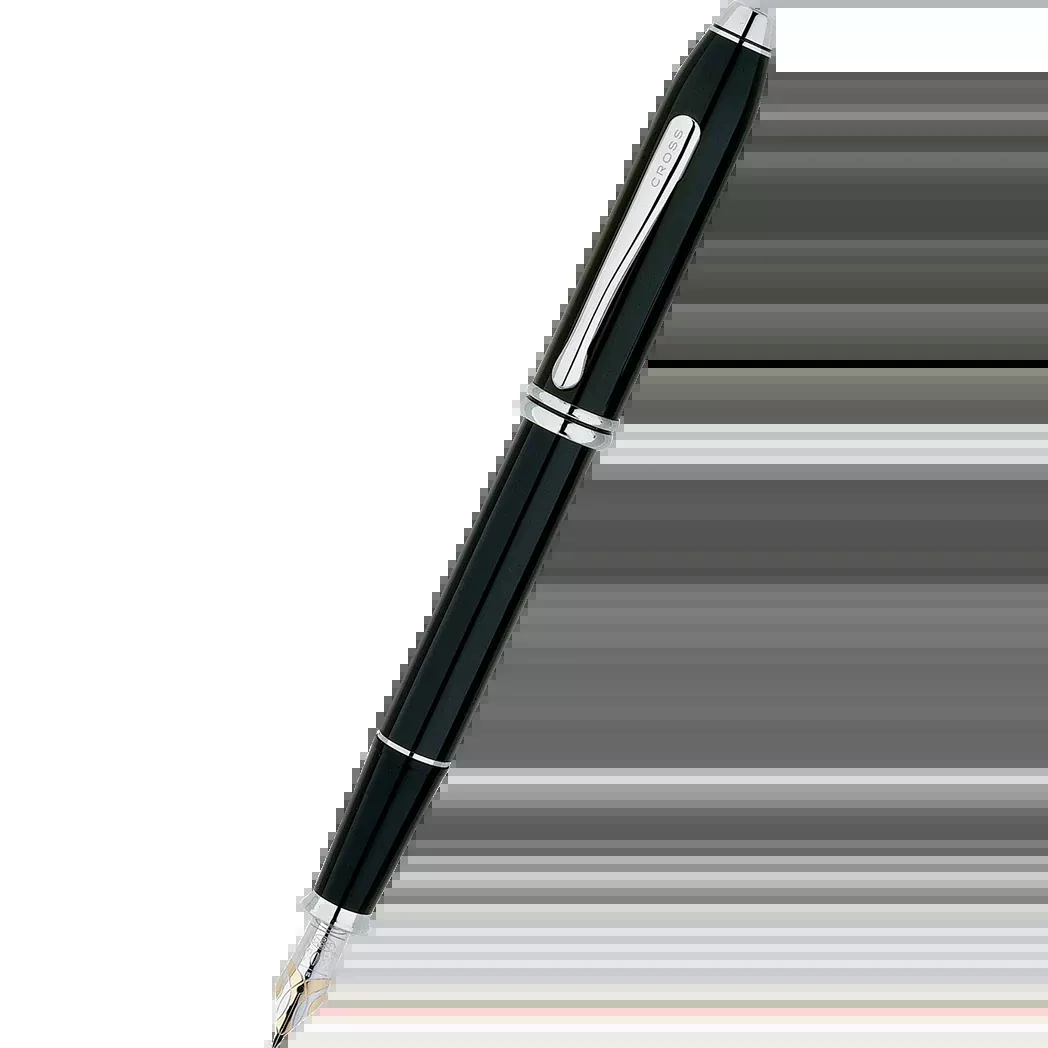 AT Cross Townsend Black Chrome Fountain Pen 18k Gold Medium Nib