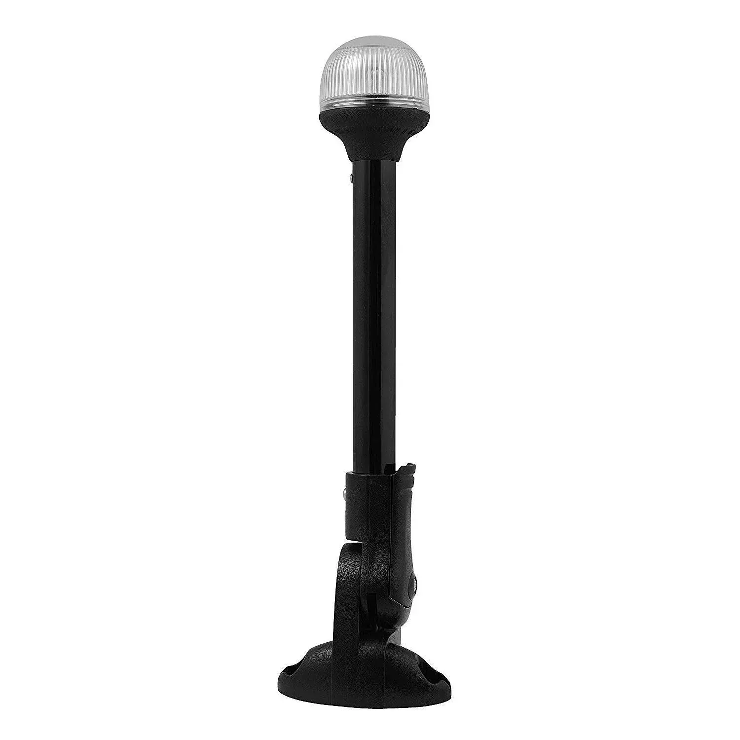 Attwood 12″Black Plastic Horizontal Mount Fold-Down Anti-Glare All-Round Light with Base• 5358-P12-7