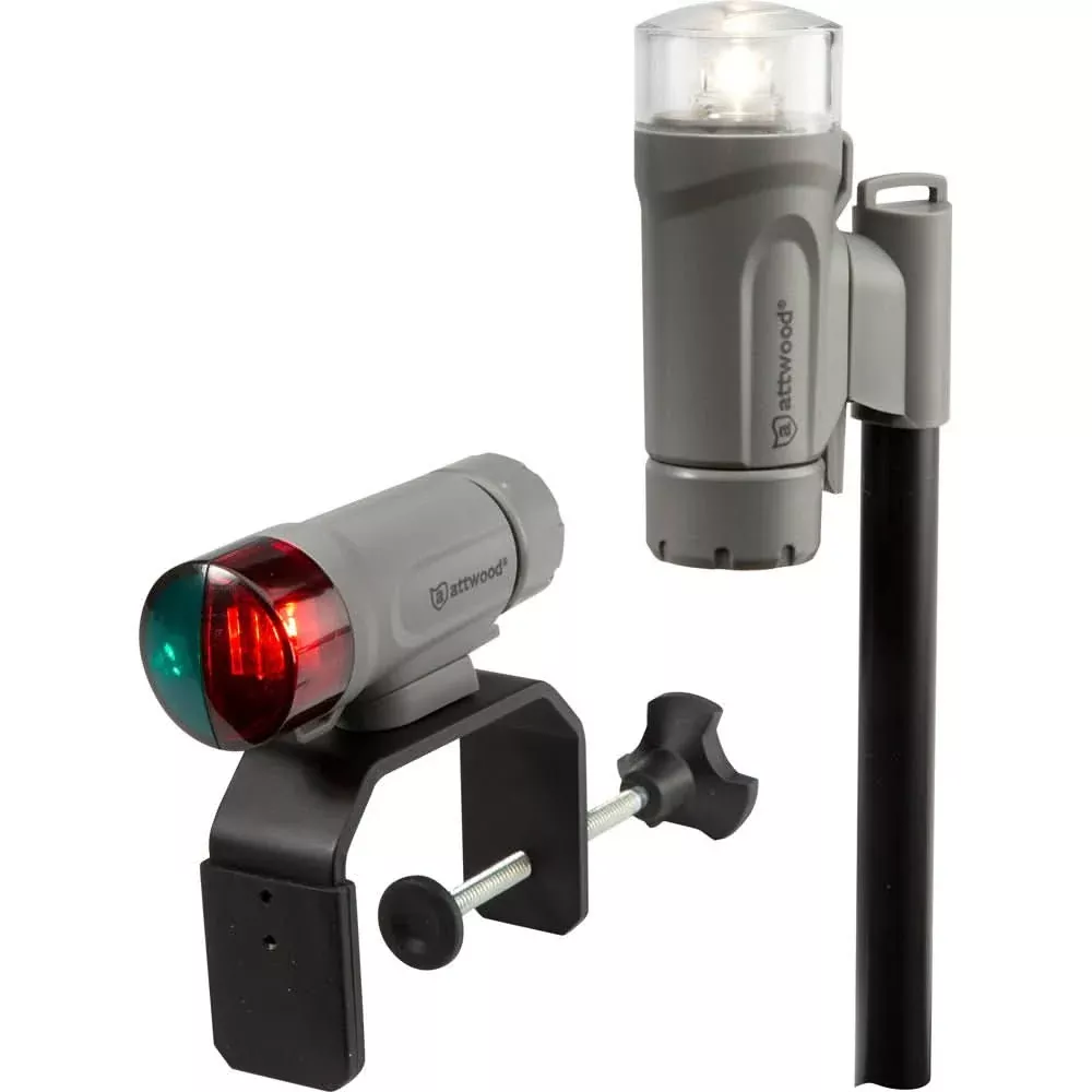 Attwood Clamp-On Portable LED Light Kit – Marine Gray• 14190-7