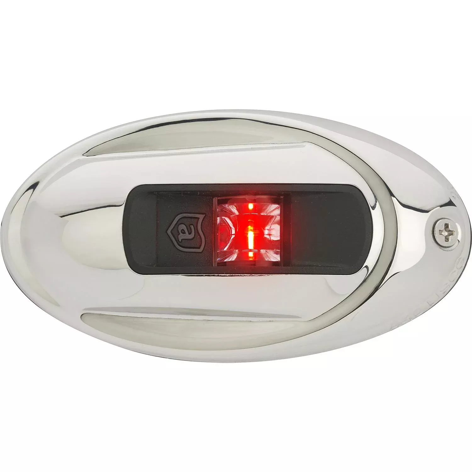 Attwood LightArmor Stainless Steel Eliptical Deck Mount Port Side Red LED Light• NV4012SSR-7