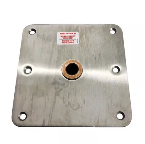 Attwood Lock'N-Pin 7" x 7" Stainless Steel Non-Threaded Bronze Bushing Square Base with Steel Lip Tube• 6773