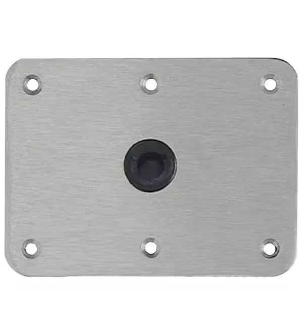 Attwood Lock’N-Pin 8″ L x 6″ W Stainless Steel Non-Threaded Rectangular Base with Nylon Bushing for 3/4″ D Post• SP-66839