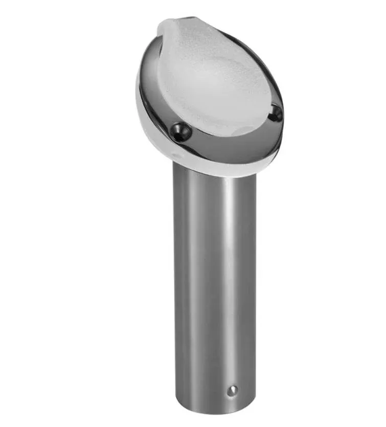 Attwood Standard Series 7-1/2″ L 2″ O.D. White 15° Flush Mount Rod Holder with Black Insert• 66363W7