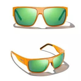 Bajio Ozello Polarized Sunglasses Series - Mango Gloss Frame - Green Mirror - Glass Lenses - Size: S