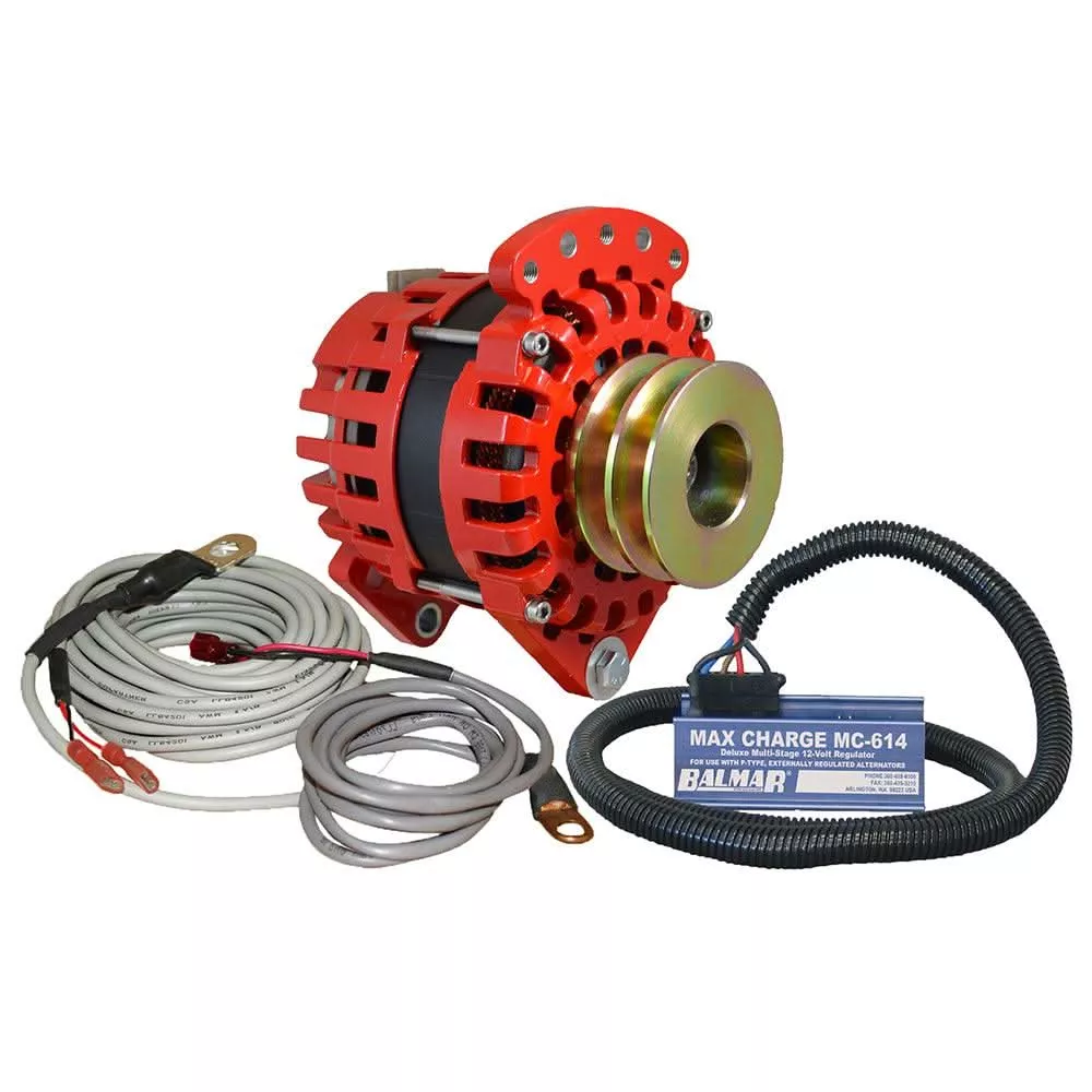 Balmar Alternator 3.15" Dual Foot Saddle Dual V Pulley Regulator & Temp Sensor - 170A Kit - 12V - XT-DF-170-DV-KIT
