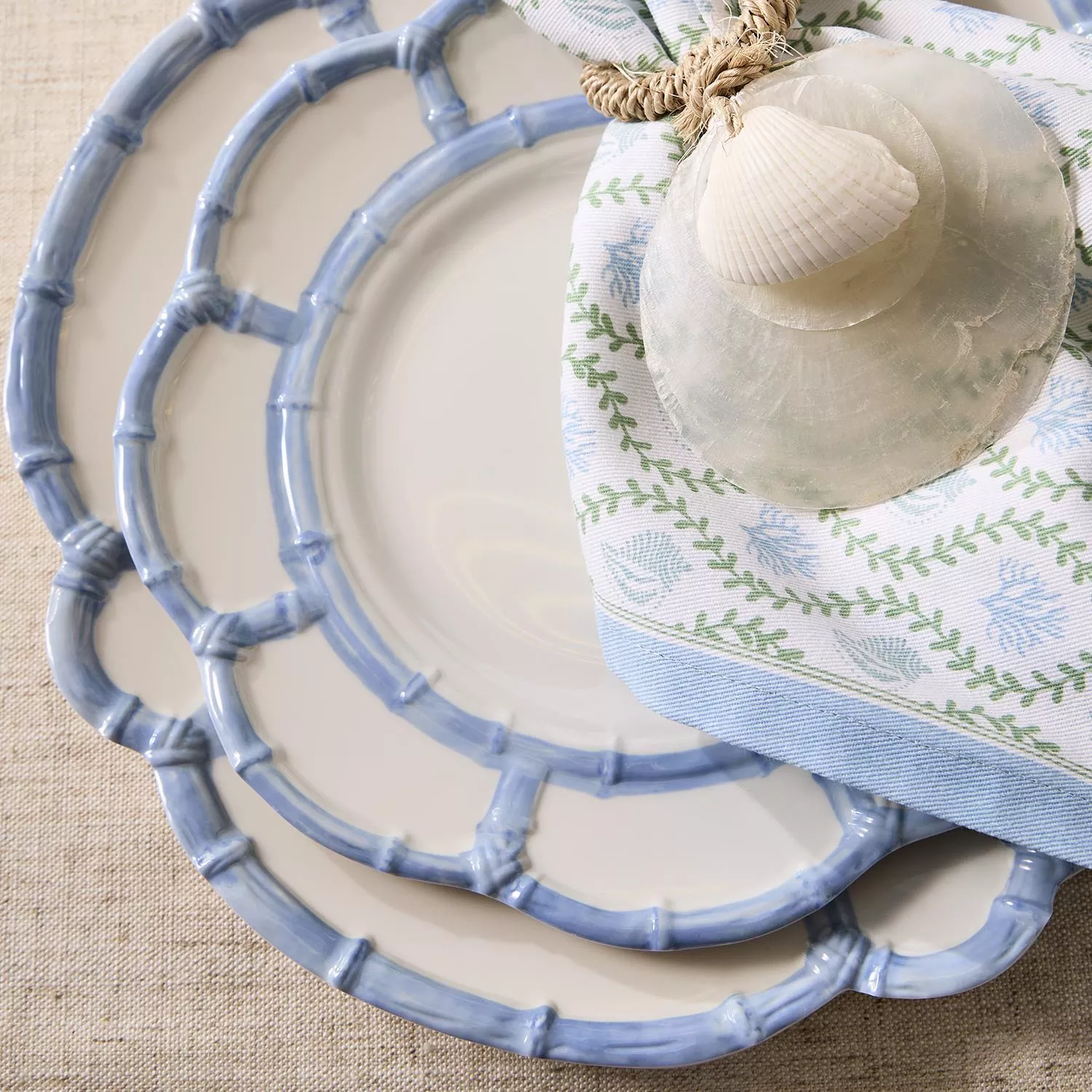 Bamboo Touch Salad/Dessert Plate with Bamboo Rim (Set of 4)